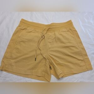 Orvis Cotton Blend Shorts Womens size L Yellow Drawstring Stretch Waist  New
